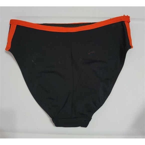 NWOT Robin Piccone S High Waist Bikini Bottoms Sun Rise Orange & Black 112044 - Picture 2 of 2